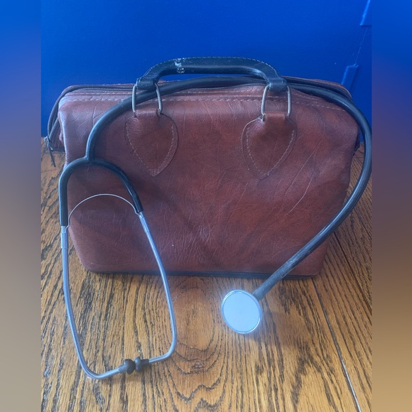 Vintage Leather Doctor Bag and Stethoscope